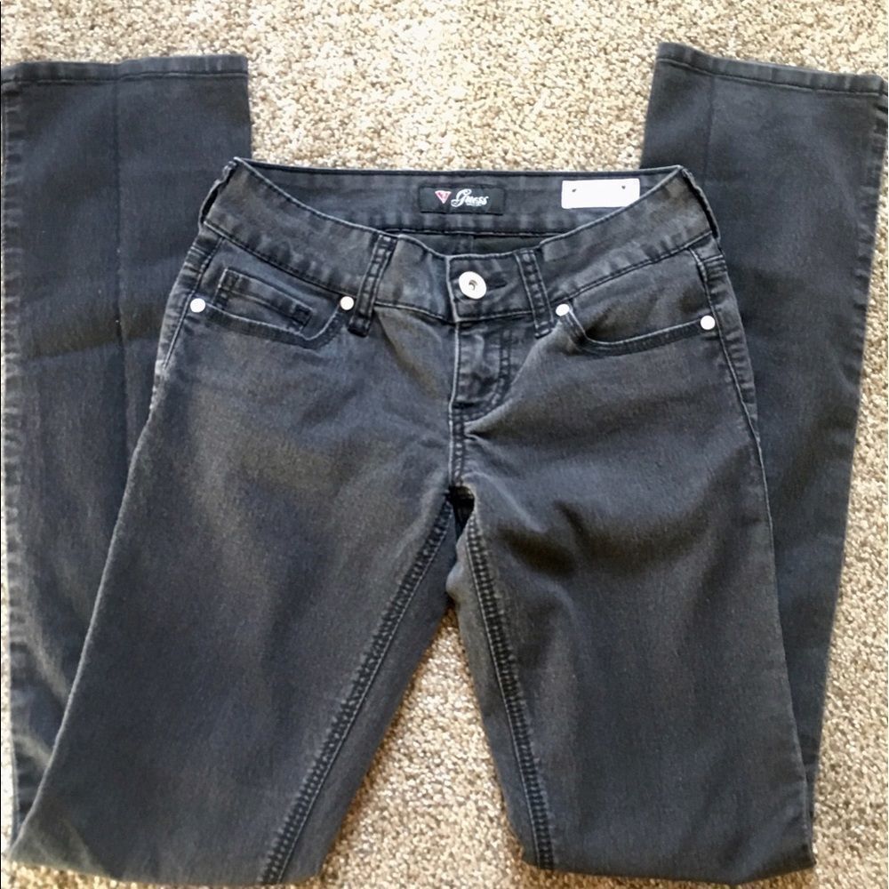 Sz 25 faded black / gray grey low rise guess jeans - Picture 4 of 5